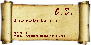 Orszáczky Dorina névjegykártya