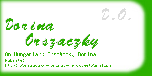 dorina orszaczky business card